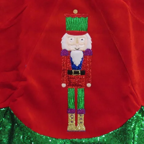 Vista 4 de Kurt S. Adler, Inc. TS0212 Kurt Adler 48" Velvet Nutcracker Treeskirt