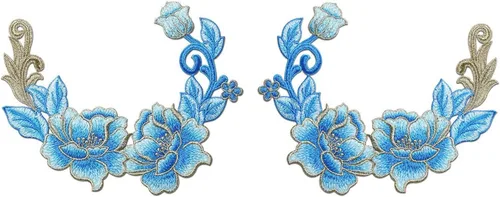 Vista 2 de 2 parches bordados para planchar o coser, flores de mariposa para ropa de bricolaje, chaquetas, jeans, mochilas, sombreros, manualidades