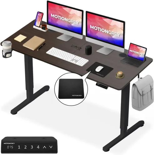Vista 9 de MOTIONGREY - Escritorio de pie ajustable en altura con motor eléctrico, escritorio ergonómico de pie, soporte de escritorio ajustable para Blanco +