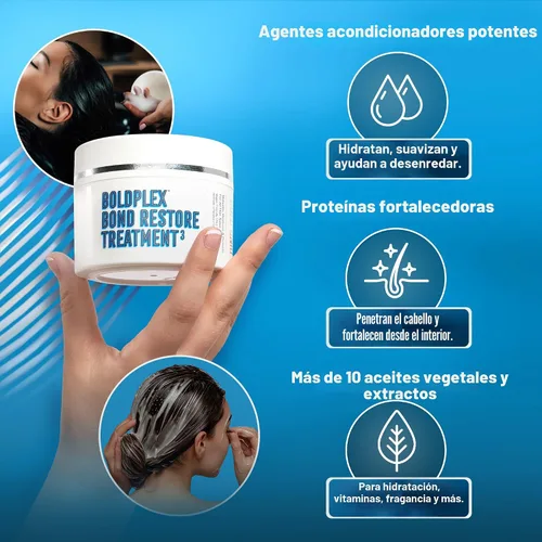 Vista 6 de BOLD UNIQ BoldPlex Mascarilla para el cabello, acondicionador profundo para cabello seco y dañado, Mascarilla para el Cabello, repara y nutre