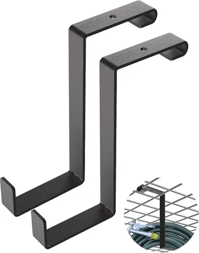 Vista 9 de Ganchos de bicicleta para soporte de montaje en techo de garaje – Estante de almacenamiento aéreo resistente de 4X8 para garaje en techo