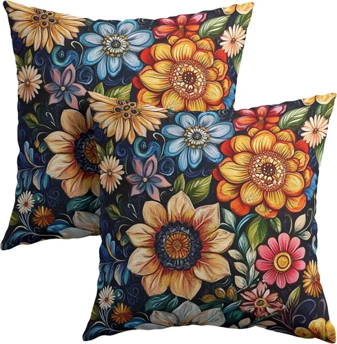 Vista 41 de Fundas de almohada tribales marrones - Juego de 2 fundas de almohada étnicas 40x40 cm azteca geométrica para decoración de sofá, cama, hogar