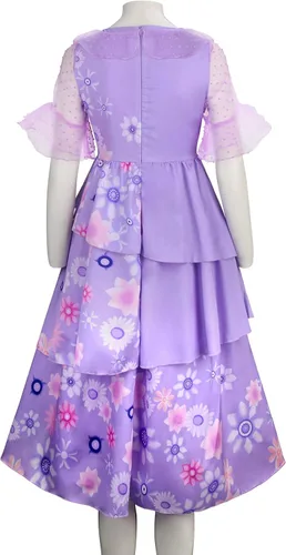 Vista 3 de Disfraz de princesa Isabella vestido de princesa para adultos para niños niñas morado encantado Halloween falda de cosplay para fiesta