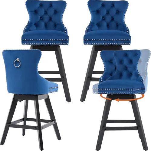 Vista 12 de Juego de 2 taburetes de bar giratorios modernos, taburetes de bar de 26.6 pulgadas de altura de mostrador beige con respaldo para isla de cocina
