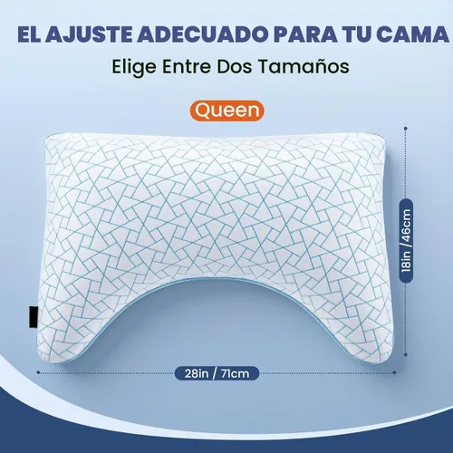 Vista 2 de A-Pce Almohada para dormir de lado, almohada refrescante para soporte de Almohadas ajustables de espuma viscoelástica para aliviar el dolor