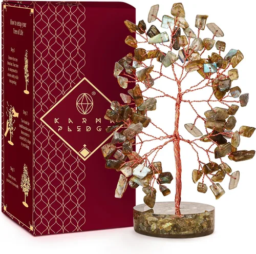 Vista 20 de Árbol de la vida de cristal para decoración del hogar y la oficina, regalos para mujeres, piedras curativas de amazonita de chakra, árbol bonsái