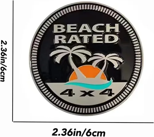 Vista 3 de Emblema Insignia de Playa Clasificada 4 x 4 de Metal Insignia Automotriz 3D Adorno Gancho Insignia de Maletero Calcomanías Adhesivos