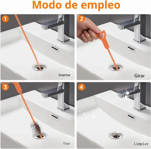 Vista 6 de Amazon Basics Herramienta flexible para eliminar obstrucciones de drenaje, eficaz para la limpieza del cabello y los desechos, 19.6 pulgadas