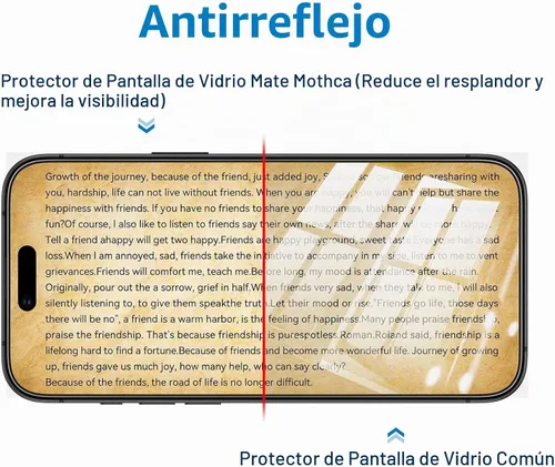 Vista 3 de Mothca Paquete de 2 protectores de pantalla de vidrio mate de cobertura completa para iPhone Air de 6.5 pulgadas, antirreflejos, antihuellas, borde