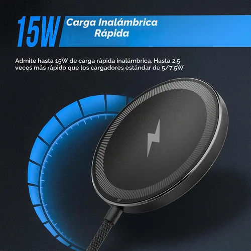 Vista 3 de Galvanox Cargador inalámbrico magnético para Samsung, compatible con MagSafe, el juego incluye adaptador de corriente PPS de carga rápida