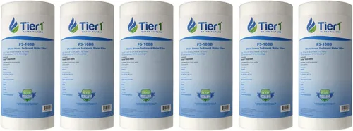 Vista 11 de Tier1 Filtro de agua de 1 micrón de 10 x 4.5 pulgadas Filtro de agua de sedimentos de polipropileno hilado para toda la casa Reemplazo
