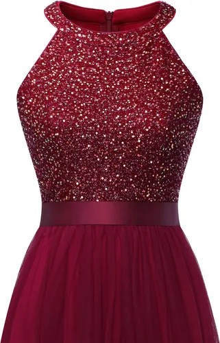 Vista 5 de Dressystar - Vestido formal largo para mujeres, vestido de gasa de encaje, vestido de novia para fiesta