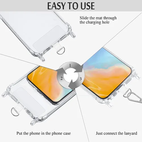 Vista 7 de Novela correa de teléfono tejida para teléfono celular con correa correa de teléfono cruzada/cuello cordón ajustable parche para teléfono móvil