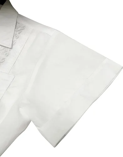 Vista 4 de Camisa cubana de manga corta para niños, guayabera, boda, playa, bautizo