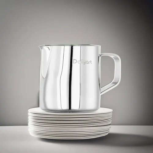 Vista 5 de Dailyart - Jarra pequeña para espumar leche de 6.8 oz/6.8 fl oz 304 Stainless Steel Milk Frother Cup with Scale & Special Dripless Spout, Frother