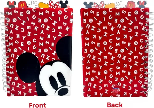 Vista 7 de Cuaderno de Disney de Minnie y Mickey Mouse, encuadernado en espiral, 144 páginas a rayas, 20 x 18 cm, Rojo Mickey and Minnie Mouse School