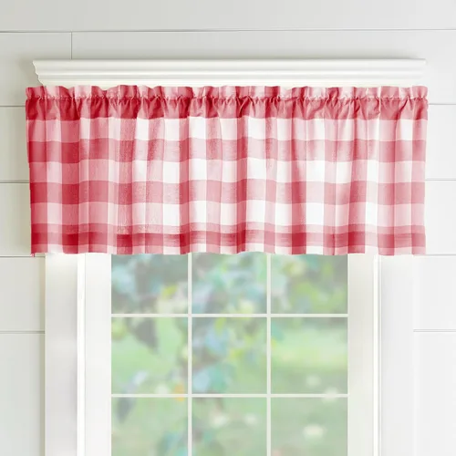 Vista 16 de Elrene Home Fashions Farmhouse Living Buffalo-Check Juego de cortinas de dos niveles para baño o cocina, 30" x 24" (Juego de 2 niveles), Gris/Blanco