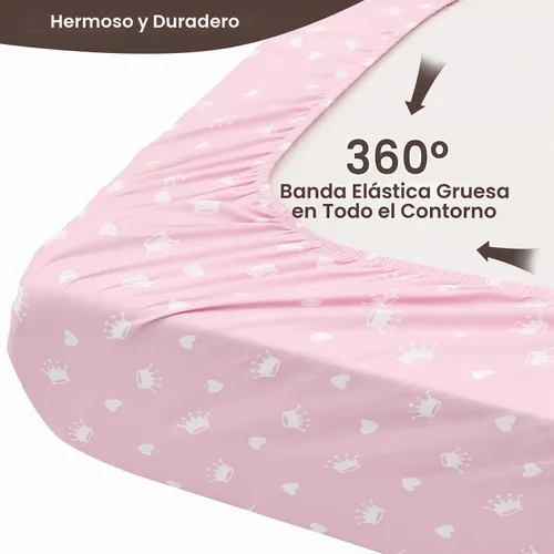 Vista 3 de PHF Juego de sábanas de moisés suave, paquete de 2 sábanas sedosas, cómodas y transpirables para bebés niños y niñas, ajuste universal para la Castle