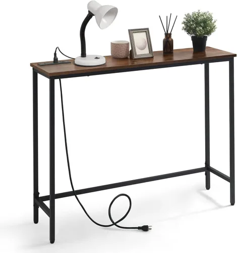 Vista 11 de CAPHAUS Mesa consola clásica de 41 pulgadas para entrada, sofá moderno para sala de estar, consola industrial, mesa de entrada de aperitivos