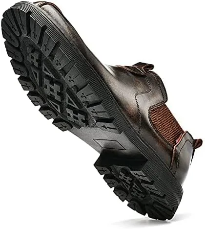 Vista 7 de Zapatos Oxfords para hombres de vestir casual botas para hombre zapato Chelsea cuero formal hombre moda marrón negro amarillo blanco tamaño grande