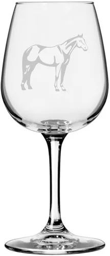 Vista 72 de Abaco Barb Body Horse - Copa de vino grabada multiusos (12.75 onzas) Unique Gifts for Horse Lovers, Personalized Wine Glasses, All-Purpose