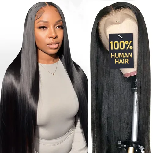 Vista 14 de Pelucas de encaje frontal HD de 13 x 6 pulgadas, densidad del 250 %, cabello humano 100% humano, sin pegamento, pelucas de cabello humano lacio