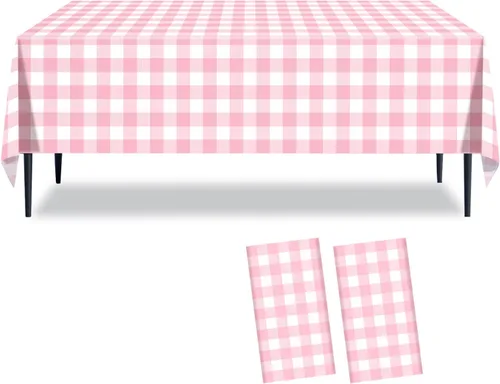 Vista 11 de Paquete de 2 manteles a cuadros blancos y negros de 54 x 108 pulgadas, desechables, de plástico, con bandera de carreras, impermeable, rectangular
