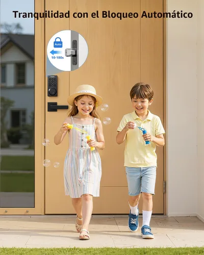 Vista 7 de Philips Cerradura de puerta inteligente WiFi con asa, control remoto con aplicación WiFi integrada, cerraduras de puerta de entrada sin llave