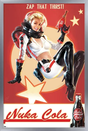 Vista 11 de Fallout 4 - Póster de pared de Nuka Cola - Zap That Thirst!, 22.4 pulgadas de largo x 14.7 pulgadas de ancho, versión enmarcada de madera de granero