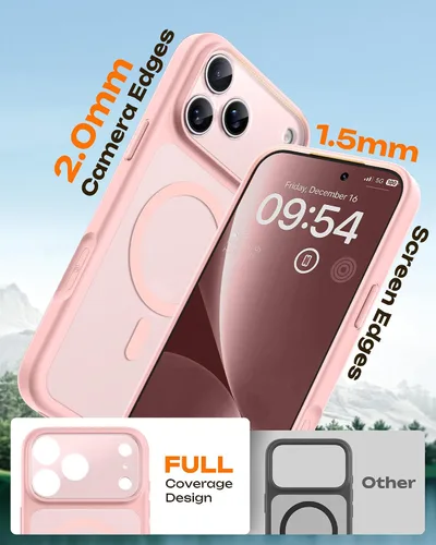 Vista 515 de TOCOL Funda magnética 3 en 1 para iPhone 15 Pro, mejorada [protección completa de cámara] con 2 protectores de pantalla, compatible con MagSafe Gris