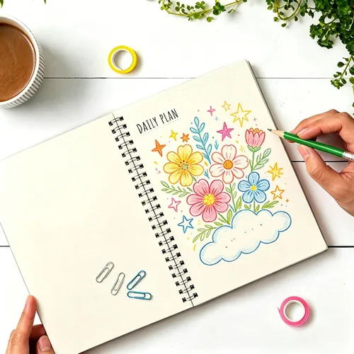 Vista 3 de Smilo Paquete de 1 cuaderno en espiral A5 en blanco de 160 páginas con tapa dura transparente de 100 GSM, papel grueso para bocetos, escritura