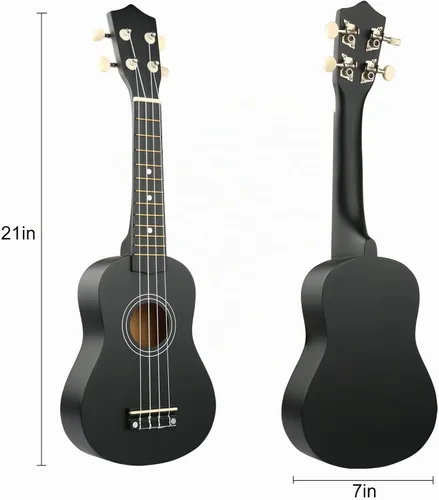 Vista 6 de LXS Ukelele soprano para niños de principiantes - Ukelele guitarra pequeña de 21" con bolsa de concierto, cuerda de reserva, púas y tutorial