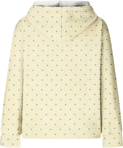 Vista 4 de Ceboyel Sudaderas con capucha de punto gofre para mujer, sudaderas con cordón de ajuste, suéteres casuales de moda, cómodos trajes de otoño