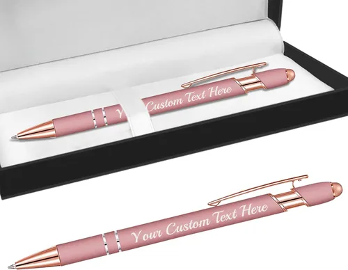 Vista 46 de Bolígrafos personalizados con lápiz óptico y grabado gratis, bolígrafos personalizados para negocios, graduación, aniversarios (hasta 500 unidades)