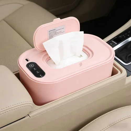 Vista 6 de Baby Wet Wipes Warmer Dispenser Top Heating Wipe Warmer Holder Holds 80 Wipes with 3 Indicator Lights (Roseate)