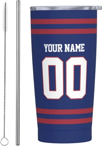Vista 34 de Arizona - Vaso aislado personalizado con número de nombre, vasos de fútbol personalizados con pajita, taza de viaje personalizada para café, regalos