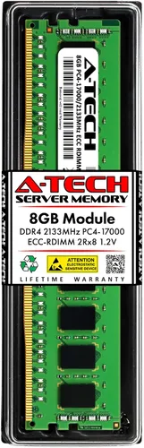 Vista 50 de A-Tech 4GB DDR4 2133MHz PC4-17000 ECC RDIMM 1Rx8 Single Rank 1.2V ECC Registered DIMM de 288 pines Módulo de actualización de memoria RAM