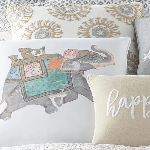 Vista 3 de Levtex Home - Nacala - Almohada Decorativa (18X18in) - Mini Medallones - Gris Topo, Gris y Blanco