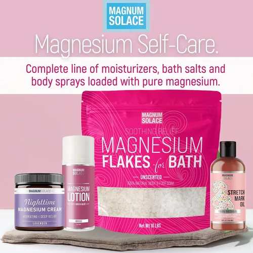 Vista 7 de Copos de magnesio para baño, escamas de cloruro de magnesio orgánico puro, sin perfume, 10 libras