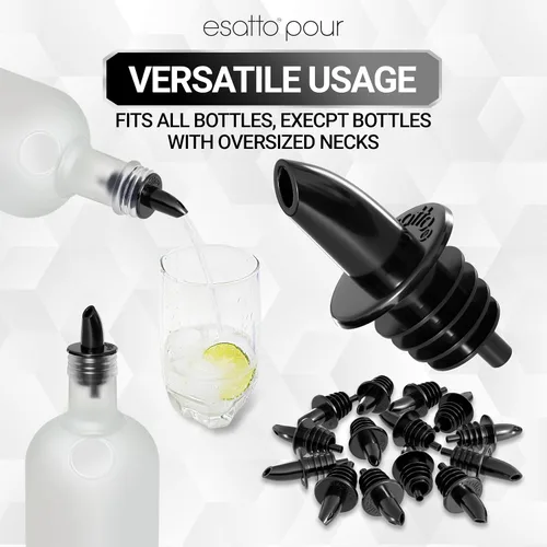 Vista 2 de Esatto Vertedor de botellas de plástico o vertedor de licor, versátil como un vertedor de bebidas, vertedor de alcohol y jarabe, fácil de instalar