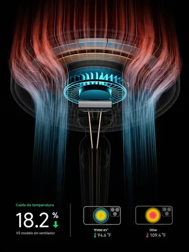 Vista 7 de THREEKEY Soporte de carga magnético Qi2 25W de carga rápida con ventilador