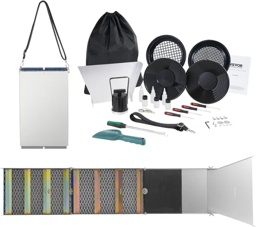 Vista 10 de VEVOR Kit Completo de Caja de Esclusa para Bateo de Oro, Equipo de Minería de Oro de Aleación de Aluminio Plegable de 50", Kit de Prospección de Oro