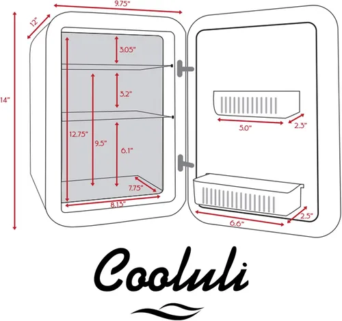 Vista 7 de Cooluli minirefrigerador de 15 L para habitación, auto, escritorio de oficina y dormitorio universitario; enfriador y calentador portátil de 12 V