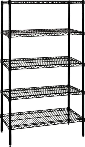 Vista 46 de Quantum Storage Systems WR74-1824BK Kit de inicio para estantería de alambre de 4 niveles de altura de 74 pulgadas, acabado negro, 18 pulgadas