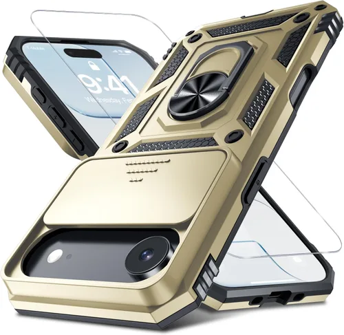 Vista 176 de Janmitta Funda para iPhone 8 Plus/7 Plus/6 Plus, Cubierta de Teléfono con Cubierta Deslizante Integrada para Lente de Cámara + Protector