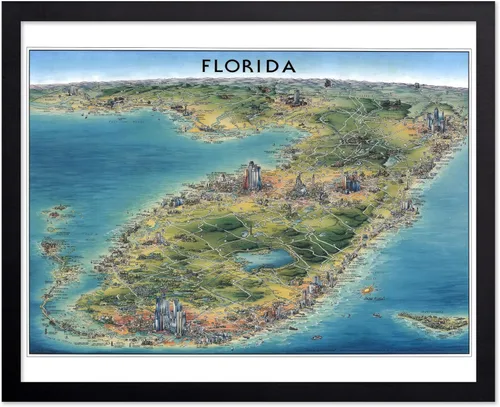 Vista 72 de Poster Master Póster retro de viaje con mapa monumental vintage de Florencia, arte italiano, gran regalo para hombres, mujeres, amantes