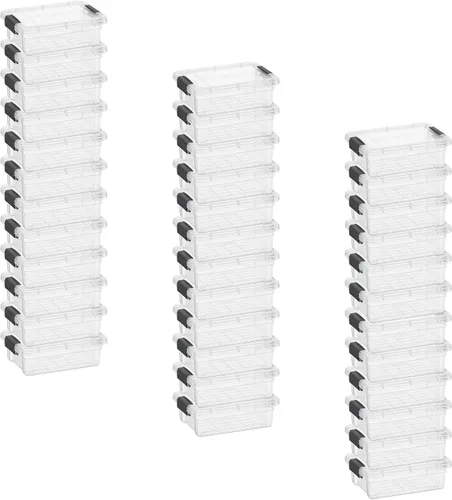 Vista 161 de Superio Mini contenedor de almacenamiento de plástico para crayón, suministros de arte y estuche de costura, organizador pequeño apilable