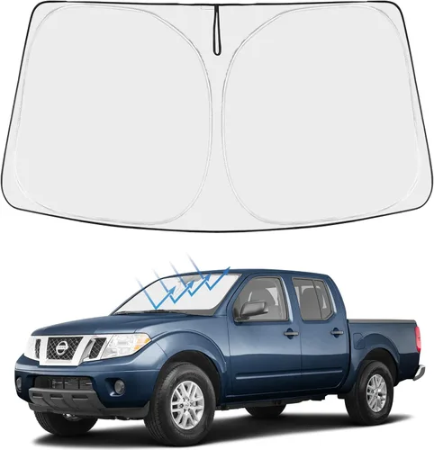 Vista 228 de Proadsy Parasol para parabrisas Rivian R1S 2022-2025 2026 de 4 capas plegable, protector de parasol frontal que bloquea los rayos UV, mantiene