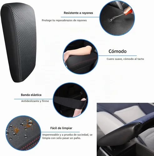 Vista 4 de Funda para reposabrazos de consola central de automóvil para Kia Optima 2016, 2017, 2018, 2019, 2020, de piel, antiarañazos, funda de asiento