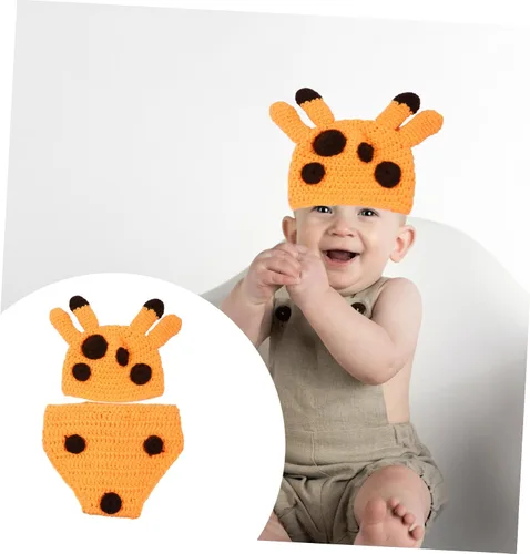 Vista 8 de Didiseaon 1 Set Giraffe Photo Suit Elastic Costume Infant Clothing Adorable Costume Props Newborn Skin- Friendly Shorts Baby Suits Baby Clothing